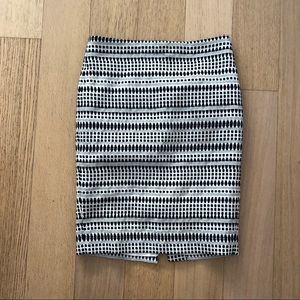 SOLD Loft Black & White Embroidered Skirt